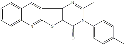 2-methyl-3-(4-methylphenyl)pyrimido[4',5':4,5]thieno[2,3-b]quinolin-4(3H)-one Structure