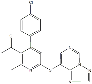 1-[7-(4-chlorophenyl)-9-methylpyrido[3',2':4,5]thieno[2,3-e][1,2,4]triazolo[1,5-c]pyrimidin-8-yl]ethanone Structure