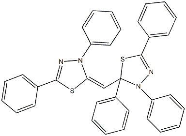 2-[(3,5-diphenyl-1,3,4-thiadiazol-2(3H)-ylidene)methyl]-2,3,5-triphenyl-2,3-dihydro-1,3,4-thiadiazole Structure