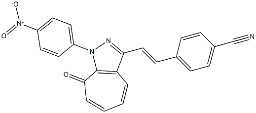 4-[2-(1-{4-nitrophenyl}-8-oxo-1,8-dihydrocyclohepta[c]pyrazol-3-yl)vinyl]benzonitrile 구조식 이미지