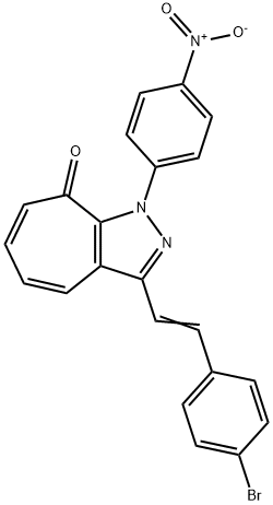 3-[2-(4-bromophenyl)vinyl]-1-{4-nitrophenyl}cyclohepta[c]pyrazol-8(1H)-one 구조식 이미지