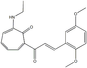 2-[3-(2,5-dimethoxyphenyl)acryloyl]-7-(ethylamino)-2,4,6-cycloheptatrien-1-one Structure