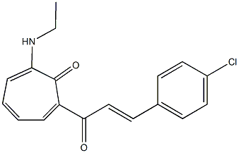 2-[3-(4-chlorophenyl)acryloyl]-7-(ethylamino)-2,4,6-cycloheptatrien-1-one 구조식 이미지