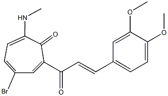 4-bromo-2-[3-(3,4-dimethoxyphenyl)acryloyl]-7-(methylamino)-2,4,6-cycloheptatrien-1-one Structure