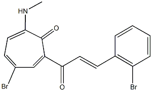 4-bromo-2-[3-(2-bromophenyl)acryloyl]-7-(methylamino)-2,4,6-cycloheptatrien-1-one 구조식 이미지