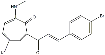 4-bromo-2-[3-(4-bromophenyl)acryloyl]-7-(methylamino)-2,4,6-cycloheptatrien-1-one Structure