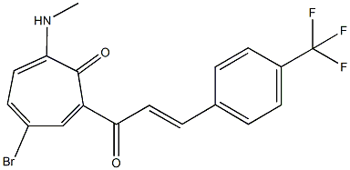 4-bromo-7-(methylamino)-2-{3-[4-(trifluoromethyl)phenyl]acryloyl}-2,4,6-cycloheptatrien-1-one Structure