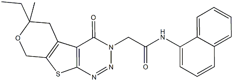 2-(6-ethyl-6-methyl-4-oxo-5,8-dihydro-4H-pyrano[4',3':4,5]thieno[2,3-d][1,2,3]triazin-3(6H)-yl)-N-(1-naphthyl)acetamide 구조식 이미지