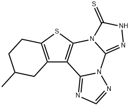 12-methyl-10,11,12,13-tetrahydro[1]benzothieno[3,2-e]di[1,2,4]triazolo[4,3-a:1,5-c]pyrimidin-7-yl hydrosulfide Structure