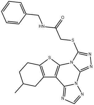 N-benzyl-2-[(12-methyl-10,11,12,13-tetrahydro[1]benzothieno[3,2-e]di[1,2,4]triazolo[4,3-a:1,5-c]pyrimidin-7-yl)sulfanyl]acetamide Structure