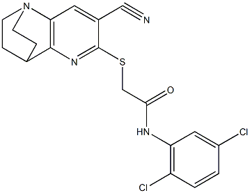 2-[(4-cyano-1,6-diazatricyclo[6.2.2.0~2,7~]dodeca-2,4,6-trien-5-yl)sulfanyl]-N-(2,5-dichlorophenyl)acetamide Structure