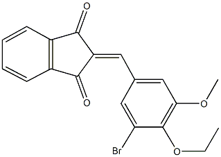 2-(3-bromo-4-ethoxy-5-methoxybenzylidene)-1H-indene-1,3(2H)-dione Structure