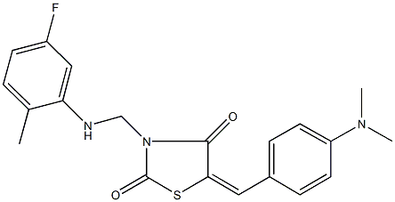 5-[4-(dimethylamino)benzylidene]-3-[(5-fluoro-2-methylanilino)methyl]-1,3-thiazolidine-2,4-dione Structure