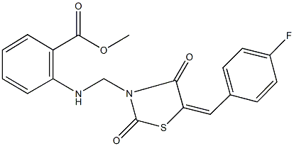methyl2-({[5-(4-fluorobenzylidene)-2,4-dioxo-1,3-thiazolidin-3-yl]methyl}amino)benzoate Structure