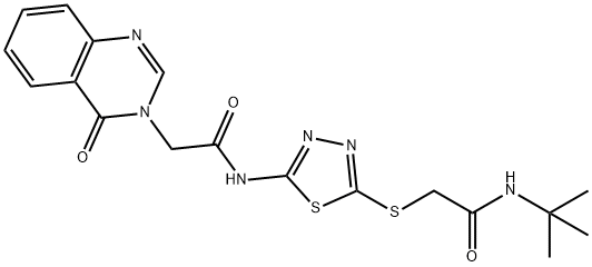 N-(5-{[2-(tert-butylamino)-2-oxoethyl]sulfanyl}-1,3,4-thiadiazol-2-yl)-2-(4-oxo-3(4H)-quinazolinyl)acetamide Structure