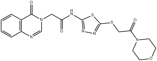 N-(5-{[2-(4-morpholinyl)-2-oxoethyl]sulfanyl}-1,3,4-thiadiazol-2-yl)-2-(4-oxo-3(4H)-quinazolinyl)acetamide Structure