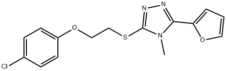 3-{[2-(4-chlorophenoxy)ethyl]sulfanyl}-5-(2-furyl)-4-methyl-4H-1,2,4-triazole Structure