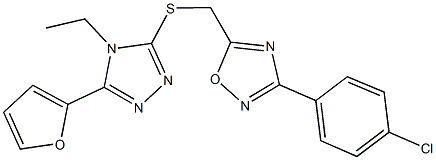 [3-(4-chlorophenyl)-1,2,4-oxadiazol-5-yl]methyl 4-ethyl-5-(2-furyl)-4H-1,2,4-triazol-3-yl sulfide Structure