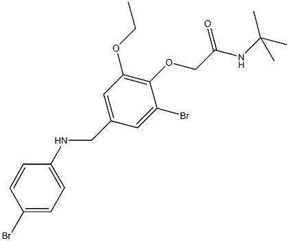 2-{2-bromo-4-[(4-bromoanilino)methyl]-6-ethoxyphenoxy}-N-(tert-butyl)acetamide Structure