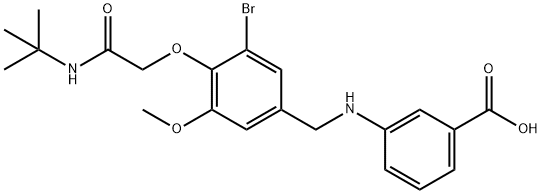 3-({3-bromo-4-[2-(tert-butylamino)-2-oxoethoxy]-5-methoxybenzyl}amino)benzoicacid 구조식 이미지