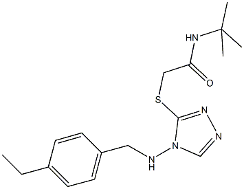 N-(tert-butyl)-2-({4-[(4-ethylbenzyl)amino]-4H-1,2,4-triazol-3-yl}sulfanyl)acetamide Structure