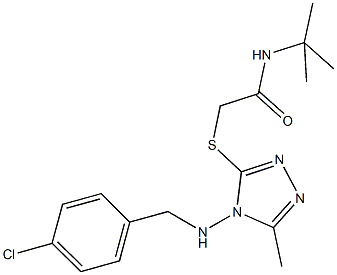 N-(tert-butyl)-2-({4-[(4-chlorobenzyl)amino]-5-methyl-4H-1,2,4-triazol-3-yl}sulfanyl)acetamide Structure