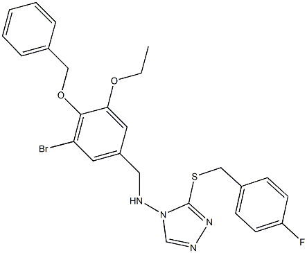 N-[4-(benzyloxy)-3-bromo-5-ethoxybenzyl]-N-{3-[(4-fluorobenzyl)sulfanyl]-4H-1,2,4-triazol-4-yl}amine 구조식 이미지