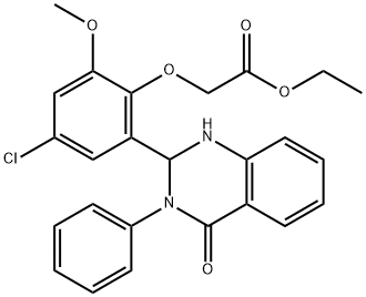 ethyl [4-chloro-2-methoxy-6-(4-oxo-3-phenyl-1,2,3,4-tetrahydro-2-quinazolinyl)phenoxy]acetate 구조식 이미지