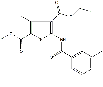 4-ethyl 2-methyl 5-[(3,5-dimethylbenzoyl)amino]-3-methyl-2,4-thiophenedicarboxylate 구조식 이미지