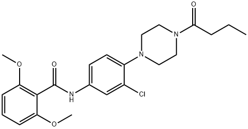 N-[4-(4-butyryl-1-piperazinyl)-3-chlorophenyl]-2,6-dimethoxybenzamide Structure