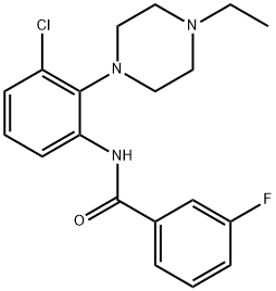 N-[3-chloro-2-(4-ethyl-1-piperazinyl)phenyl]-3-fluorobenzamide 구조식 이미지