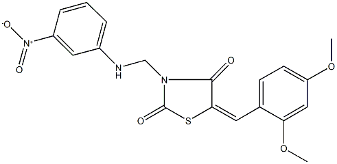 5-(2,4-dimethoxybenzylidene)-3-({3-nitroanilino}methyl)-1,3-thiazolidine-2,4-dione 구조식 이미지