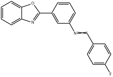 3-(1,3-benzoxazol-2-yl)-N-(4-fluorobenzylidene)aniline 구조식 이미지