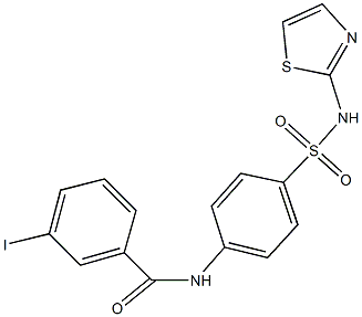 3-iodo-N-{4-[(1,3-thiazol-2-ylamino)sulfonyl]phenyl}benzamide 구조식 이미지