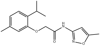 2-(2-isopropyl-5-methylphenoxy)-N-(5-methyl-3-isoxazolyl)acetamide 구조식 이미지