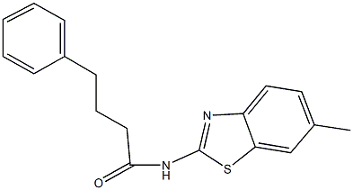 N-(6-methyl-1,3-benzothiazol-2-yl)-4-phenylbutanamide 구조식 이미지