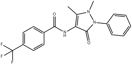 N-(1,5-dimethyl-3-oxo-2-phenyl-2,3-dihydro-1H-pyrazol-4-yl)-4-(trifluoromethyl)benzamide 구조식 이미지