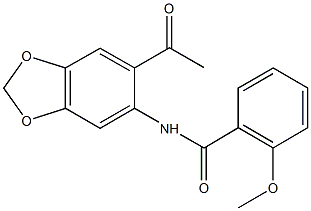 N-(6-acetyl-1,3-benzodioxol-5-yl)-2-methoxybenzamide 구조식 이미지