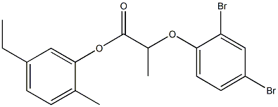 5-ethyl-2-methylphenyl 2-(2,4-dibromophenoxy)propanoate 구조식 이미지