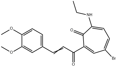 4-bromo-2-[3-(3,4-dimethoxyphenyl)acryloyl]-7-(ethylamino)-2,4,6-cycloheptatrien-1-one Structure