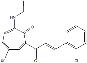 4-bromo-2-[3-(2-chlorophenyl)acryloyl]-7-(ethylamino)-2,4,6-cycloheptatrien-1-one Structure