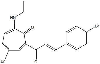4-bromo-2-[3-(4-bromophenyl)acryloyl]-7-(ethylamino)-2,4,6-cycloheptatrien-1-one Structure