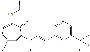 4-bromo-7-(ethylamino)-2-{3-[3-(trifluoromethyl)phenyl]acryloyl}-2,4,6-cycloheptatrien-1-one 구조식 이미지