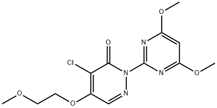 4-chloro-2-(4,6-dimethoxy-2-pyrimidinyl)-5-(2-methoxyethoxy)-3(2H)-pyridazinone 구조식 이미지