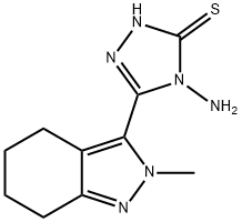 4-amino-5-(2-methyl-4,5,6,7-tetrahydro-2H-indazol-3-yl)-4H-1,2,4-triazol-3-yl hydrosulfide Structure