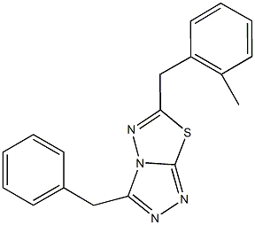 3-benzyl-6-(2-methylbenzyl)[1,2,4]triazolo[3,4-b][1,3,4]thiadiazole 구조식 이미지