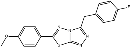 4-[3-(4-fluorobenzyl)[1,2,4]triazolo[3,4-b][1,3,4]thiadiazol-6-yl]phenyl methyl ether 구조식 이미지