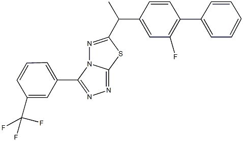 6-[1-(2-fluoro[1,1'-biphenyl]-4-yl)ethyl]-3-[3-(trifluoromethyl)phenyl][1,2,4]triazolo[3,4-b][1,3,4]thiadiazole 구조식 이미지