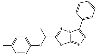 6-[1-(4-fluorophenoxy)ethyl]-3-phenyl[1,2,4]triazolo[3,4-b][1,3,4]thiadiazole 구조식 이미지