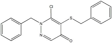 1-benzyl-5-(benzylsulfanyl)-6-chloro-4(1H)-pyridazinone Structure